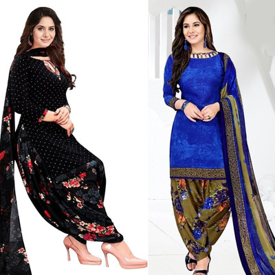 ANJAVI FASHION Crepe Printed Salwar Suit Material