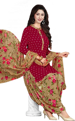 Threads Crepe Printed Salwar Suit Material