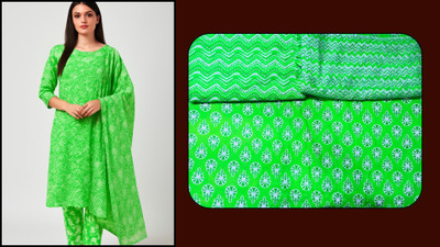 NIHU ENTERPRISE Pure Cotton Floral Print Salwar Suit Material