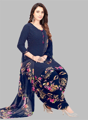 Nirvaan Crepe Solid, Floral Print, Printed, Geometric Print Salwar Suit Material