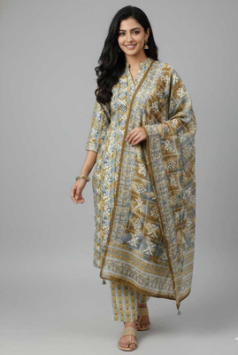 Chingaari Cotton Blend Floral Print Kurta Fabric