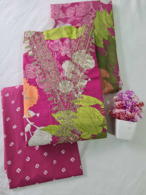 Modern Super Cotton Blend Self Design Salwar Suit Material