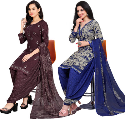 KISSAH Crepe Printed Salwar Suit Material