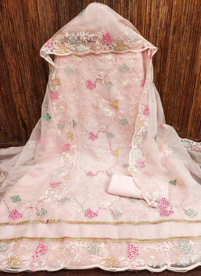 Krishani Creation Cotton Blend Embroidered Kurta & Churidar Material