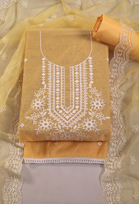 Tavas Chanderi Embroidered Salwar Suit Material