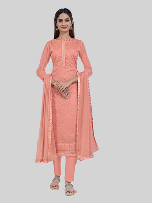 Tavas Chanderi Embroidered Salwar Suit Material