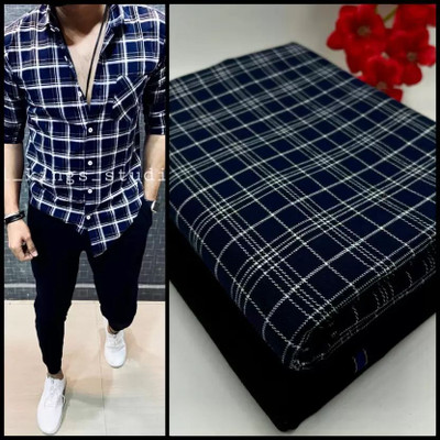 Rekag Cotton Blend Self Design Shirt & Trouser Fabric