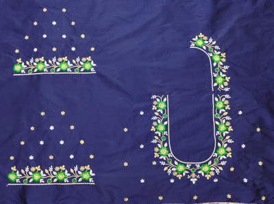 LEVIDE Cotton Silk Embroidered Blouse Material