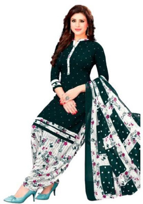 EverEthnic Cotton Blend Self Design Salwar Suit Material