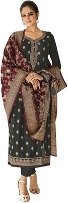 DRAVINAM Trends Pure Silk Embroidered Salwar Suit Material