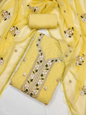 Mahakal Tex Georgette Embroidered Salwar Suit Material