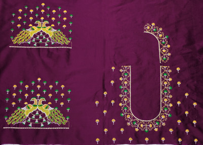 KASHTBHANJAN Art Silk Embroidered Blouse Material