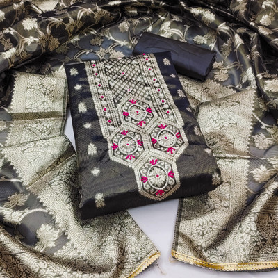 NEGRONI Silk Blend Self Design Salwar Suit Material