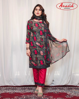 Anand Sarees Crepe Floral Print Salwar Suit Material