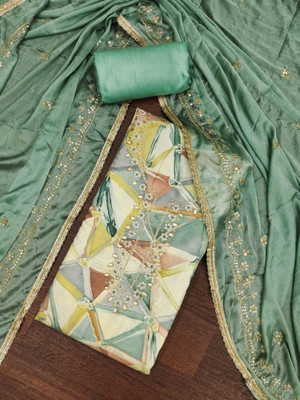 Kimisha Cotton Silk Embellished Salwar Suit Material
