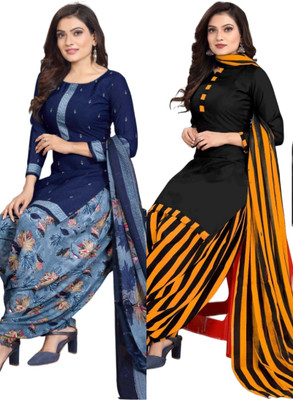 Threads Cotton Blend Printed Salwar Suit Material