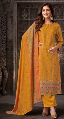 NAWABI COLLECTION Viscose Rayon Geometric Print Salwar Suit Material