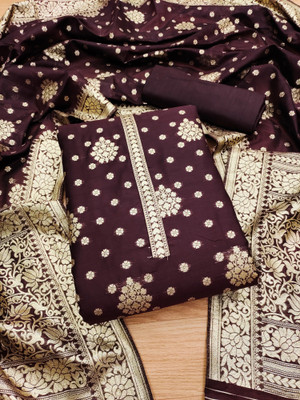 HouseOfCommon Silk Blend Embroidered Salwar Suit Material