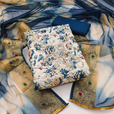 NEGRONI Cotton Blend Floral Print Salwar Suit Material