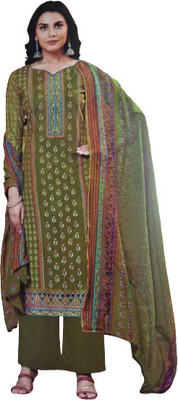 STApparel Pure Cotton Embellished, Printed Salwar Suit Material