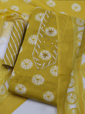 Meena Bazaar Cotton Blend Solid Salwar Suit Material