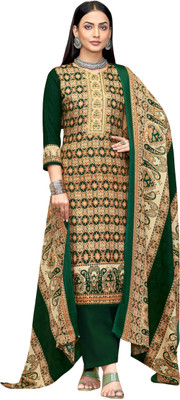 DRAVINAM Trends Wool Embroidered Salwar Suit Material