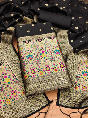 PandadiSaree Cotton Silk Embellished Salwar Suit Material