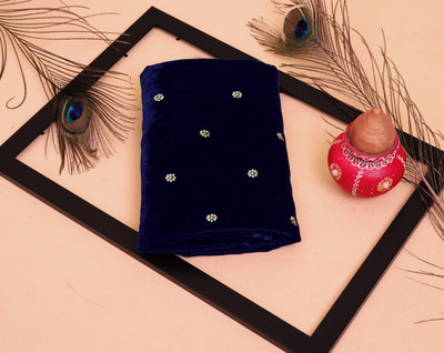 Fashion World Zone Velvet Embroidered Blouse Material