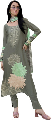 DRAVINAM Trends Wool Embroidered Salwar Suit Material