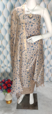 MOHEY DESI Silk Blend Floral Print Kurta & Churidar Material