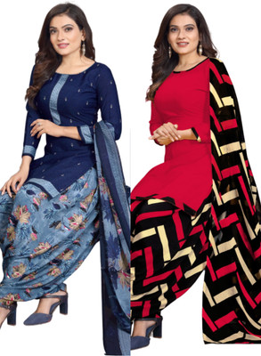 Threads Cotton Blend Printed Salwar Suit Material