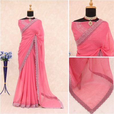 KHRITI FAB Organza Embellished Blouse Material