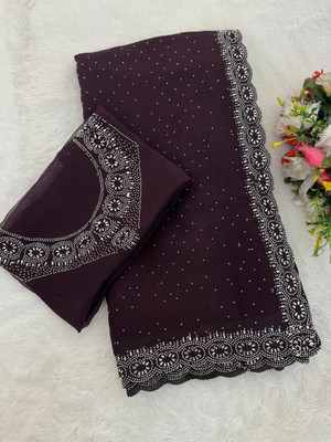 KHRITI FAB Organza Floral Print Blouse Material