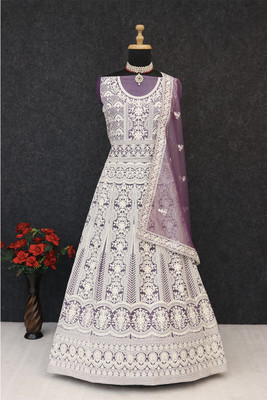 JINIMART Georgette Embroidered Salwar Suit Material