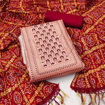 Kimisha Silk Blend Embroidered Salwar Suit Material