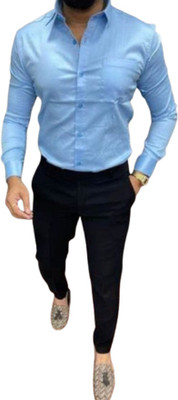 Pri & Su CottLinns Cotton Blend Solid Shirt & Trouser Fabric