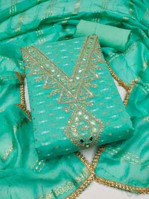 HouseOfCommon Chanderi Embroidered Salwar Suit Material