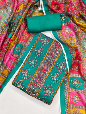 SWARNGANGA TEX Art Silk Embroidered Salwar Suit Material