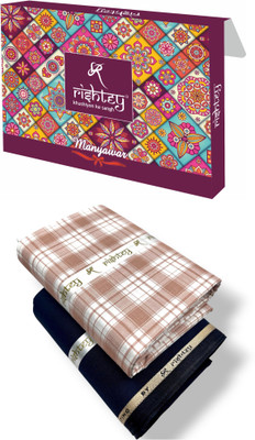 Rishtey Cotton Blend Solid, Checkered Shirt & Trouser Fabric
