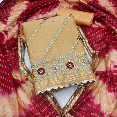 Divastri Cotton Silk Embroidered Salwar Suit Material