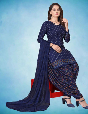 AYKA CLOTHINGS Crepe Printed Kurta & Patiyala Material