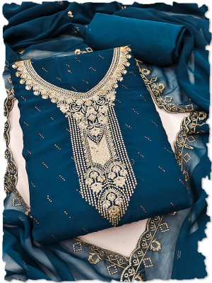Leeza Store Georgette Self Design Salwar Suit Material