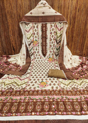 NEWHLSILKMILLS Pure Cotton Embroidered Salwar Suit Material