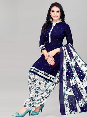 adfab Crepe Printed Kurta & Patiyala Material