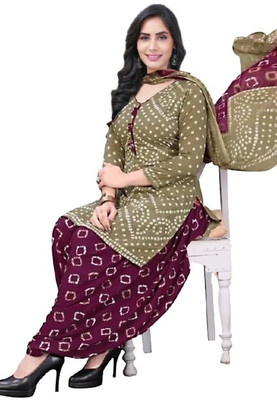 Vijay Deep Silk Mill Crepe Printed Kurta & Patiyala Material