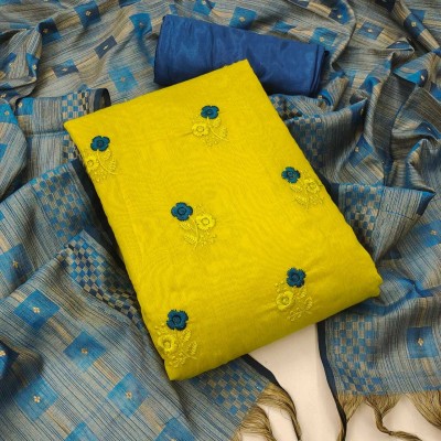 DUTT TEXTILE Cotton Blend Self Design Salwar Suit Material