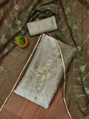 Divastri Silk Blend Embroidered Salwar Suit Material