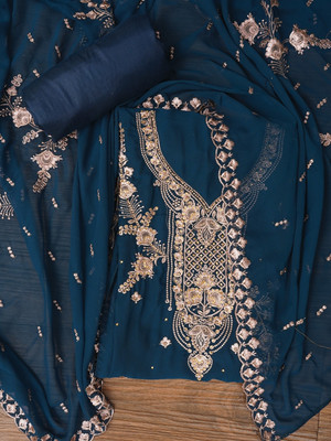 Jaipur Kurti Georgette Embroidered Salwar Suit Material