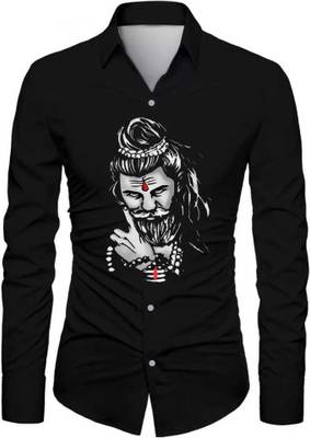 Trijal Fab Men Printed Casual Black Shirt
