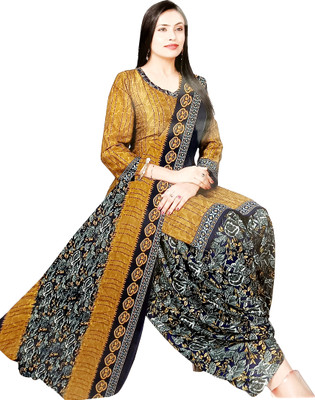 Durga Fashion Crepe Floral Print Kurta & Patiyala Material